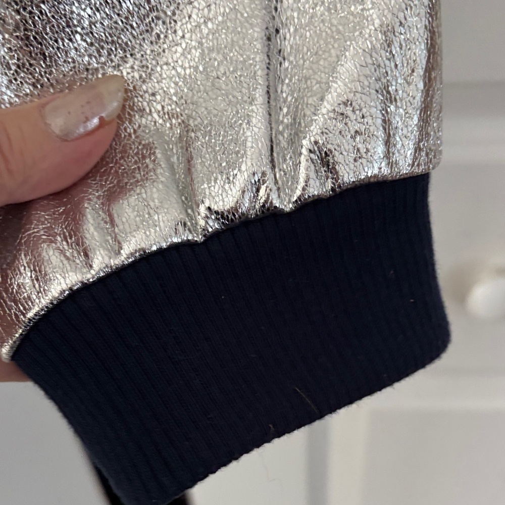 Eloquii Silver Bomber Jacket - Picture 4 of 7